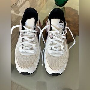 Nike Air White and Black Sneakers with Pink Accents